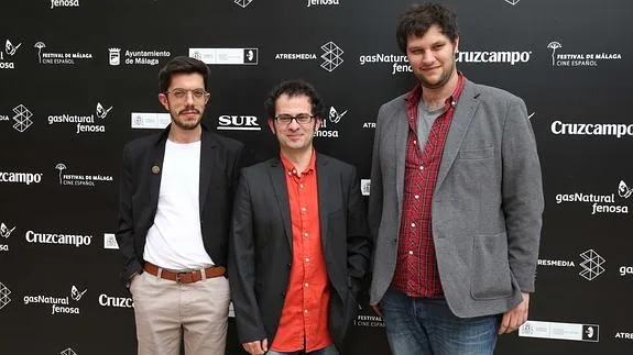 Guillem Motos, Llàtzer García y Josep Pi, antes del estreno. 