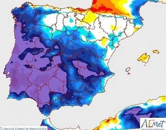 La lluvia y la bajada de temperaturas se imponen a partir del jueves para quedarse una semana en Málaga