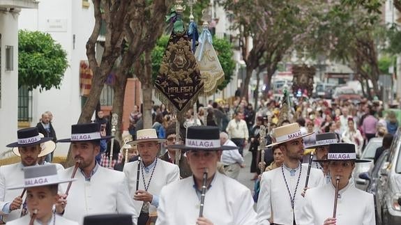 Romeros, en su recorrido por Málaga esta mañana. 
