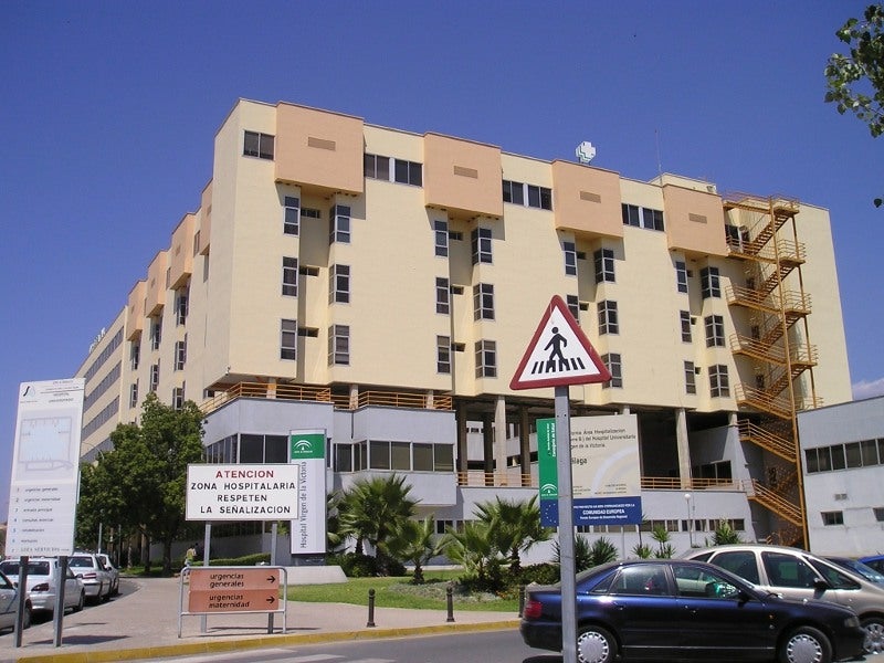 Acceso al Hospital Virgen de la Victoria. 