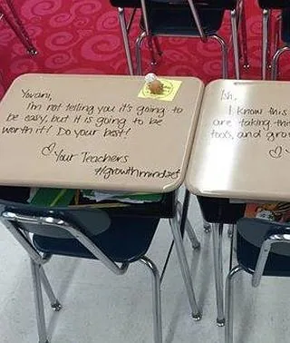 Una profesora sorprende a sus alumnos con frases motivadoras en sus  pupitres | Diario Sur