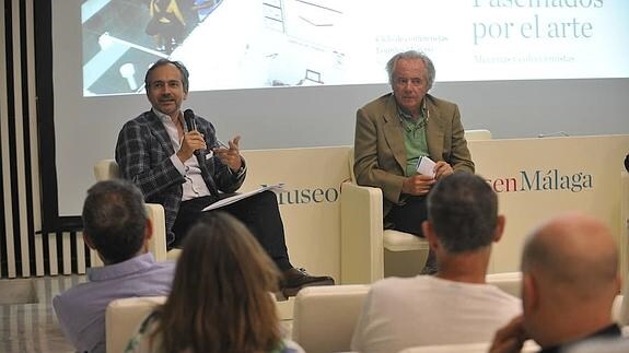Juan Pablo Yusto y Francisco Palma compartieron ayer sus vivencias en el Thyssen de Málaga. 