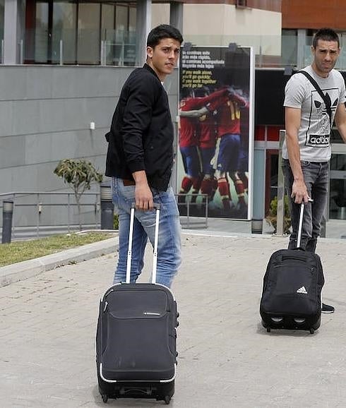 Pablo, a la llegada a la concentración de la selección.