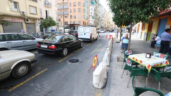 Las retenciones son continuas en este punto, donde los dos carriles se quedan en uno.