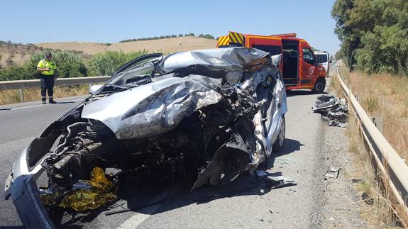 El coche accidentado