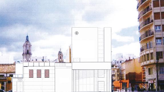 Alzado del proyecto hacia el pasillo de Santa Isabel, una vez reformado para adaptarse a las exigencias de la Consejería de Cultura