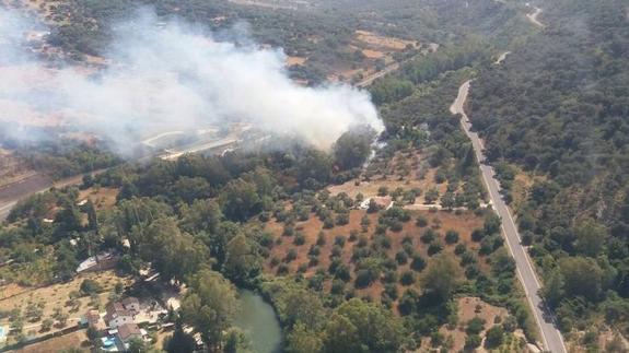 Zona afectada por el fuego.