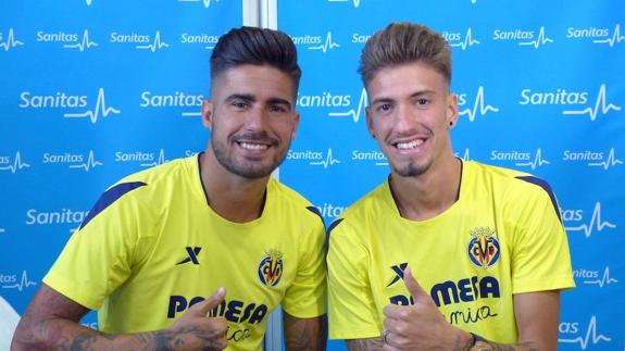 Los Samus, el día de su presentación con el Villarreal.