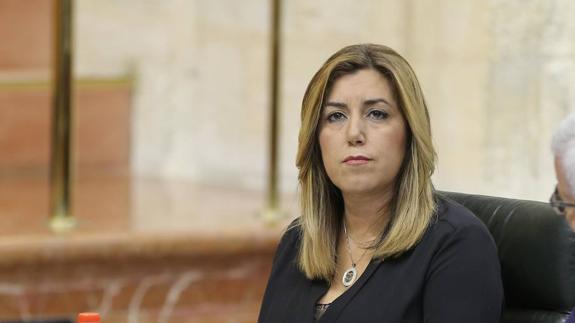 Susana Díaz, en el pleno del Parlamento andaluz