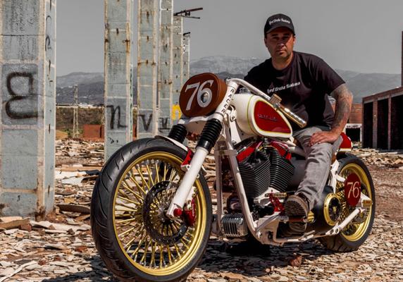 Francisco Alí, en su moto ‘Envy’, con la que consiguió el quinto puesto en el Mundial de Alemania. 