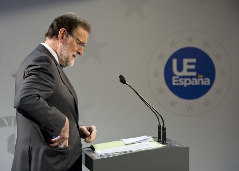 Rajoy, ayer, tras el Consejo Europeo en Bruselas. :: Horst Wagner / efe