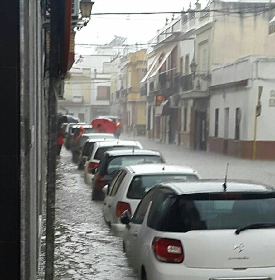 Intensas precipitaciones en la localidad sevillana de Coria. 