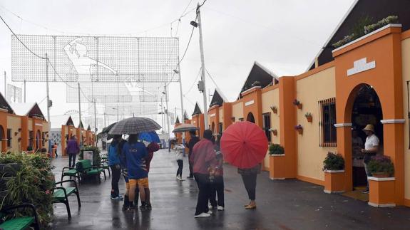 La última jornada de feria en San Pedro Alcántara estuvo pasada por agua.