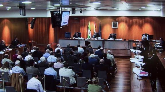 La sala de la Audiencia de Málaga, esta mañana 