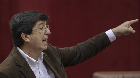 Juan Marín, durante su intervención ayer. 