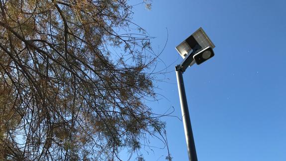 Una de las 38 farolas que disponen de placa fotovoltaica que se han instalado.