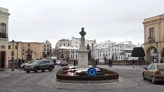 La Plaza de España presenta este aspecto.