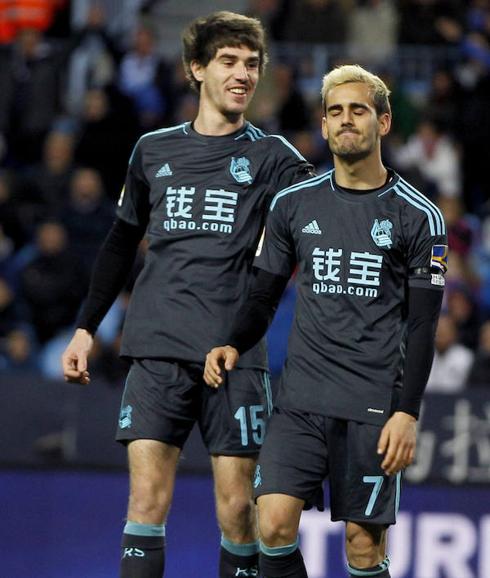 Juanmi no celebró el segundo gol de la Real al Málaga. 