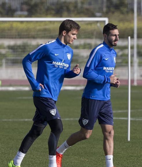 José Rodríguez, con Llorente en su primer entrenamiento