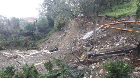 Tromba de agua en calle Los Flamencos