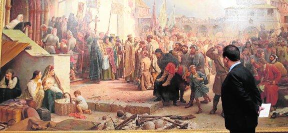 Detalle de 'Asedio del monasterio de la Trinidad y San Sergio' (1891) de Vereschaguin.