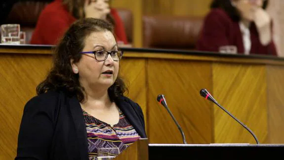 María del Carmen Prieto, en el Parlamento. 