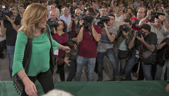 Susana Díaz, este sábado en Málaga durante la entrega de los Premios Clara Campoamor. 