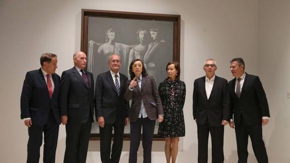 Autoridades hoy en la presentación del Museo Picasso. 