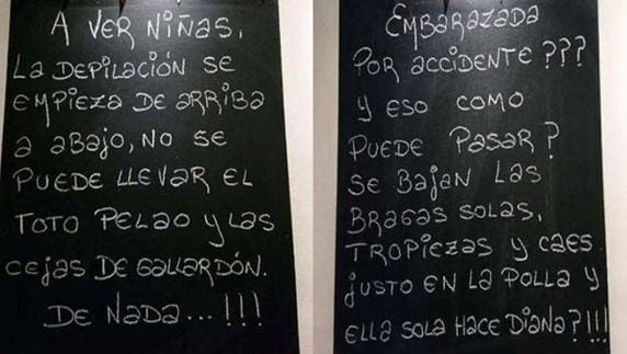 Las frases ordinarias de un bar de Bilbao que incendian las redes sociales  | Diario Sur
