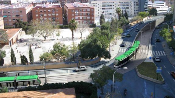 Recreación del metro en la salida desde la calle Hilera. 