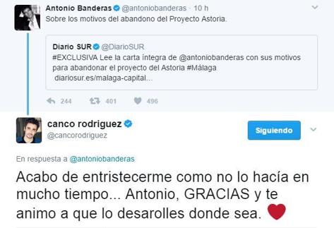 Los famosos dan ánimos a Antonio Banderas tras abandonar su proyecto del Astoria