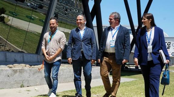 Boxó, Bendodo, Pérez y García Paine, ayer. 