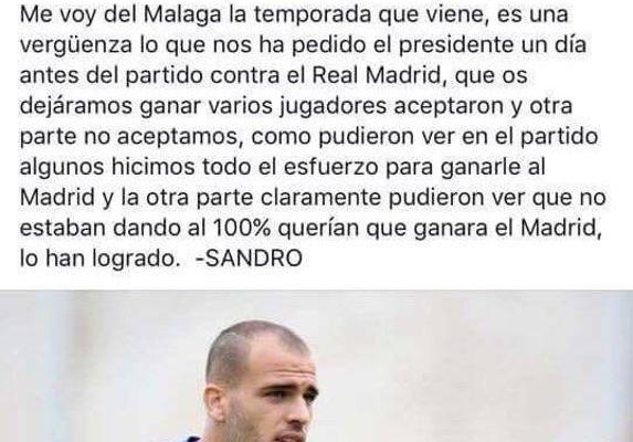 Sandro denuncia un 'tuit' falso