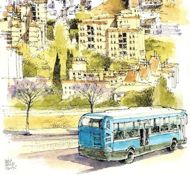 Málaga a trazos. Mangas Verdes cubista