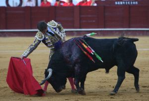 TRIUNFADOR. El Juli toreó con la muleta muy baja sometiendo al toro de Jandilla, al que quitó de la querencia. / CARLOS MORET