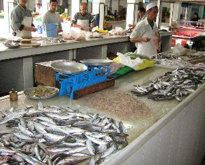 PUESTOS. Rebosan los puestos de pescado, pero no tanto el bolsillo de los melillenses.