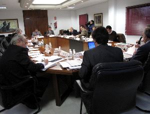 ÚLTIMA SESIÓN DE 2008. Un momento del consejo celebrado ayer en la Autoridad Portuaria. / SUR