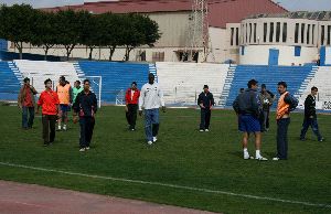 TRABAJO. Plantilla e internos compartieron entrenamientos en el Álvarez Claro. / J.P.A.