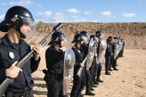 Varios de los agentes durante uno de los ejercicios. :: SUR