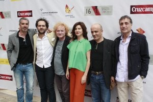 Collado, Sánchez, Martínez, Sandoval, Castañer y Serrano, ayer en el Albéniz. ::
YHASMINA GARCÍA
