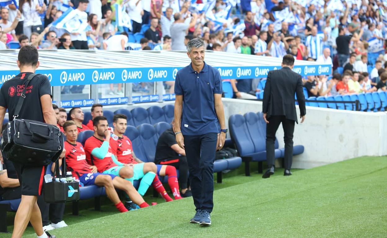 Imanol Alguacil durante el partido. 