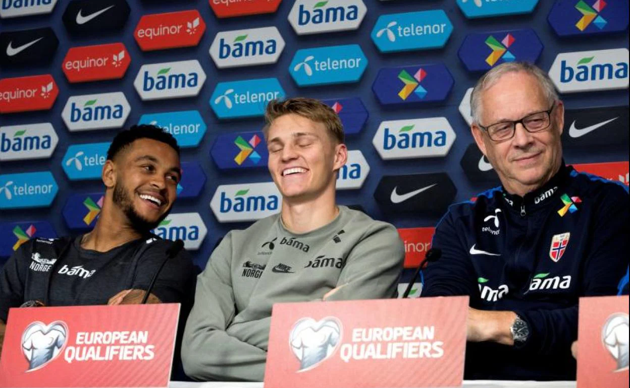 Odegaard, durante la rueda de prensa previa al choque contra España