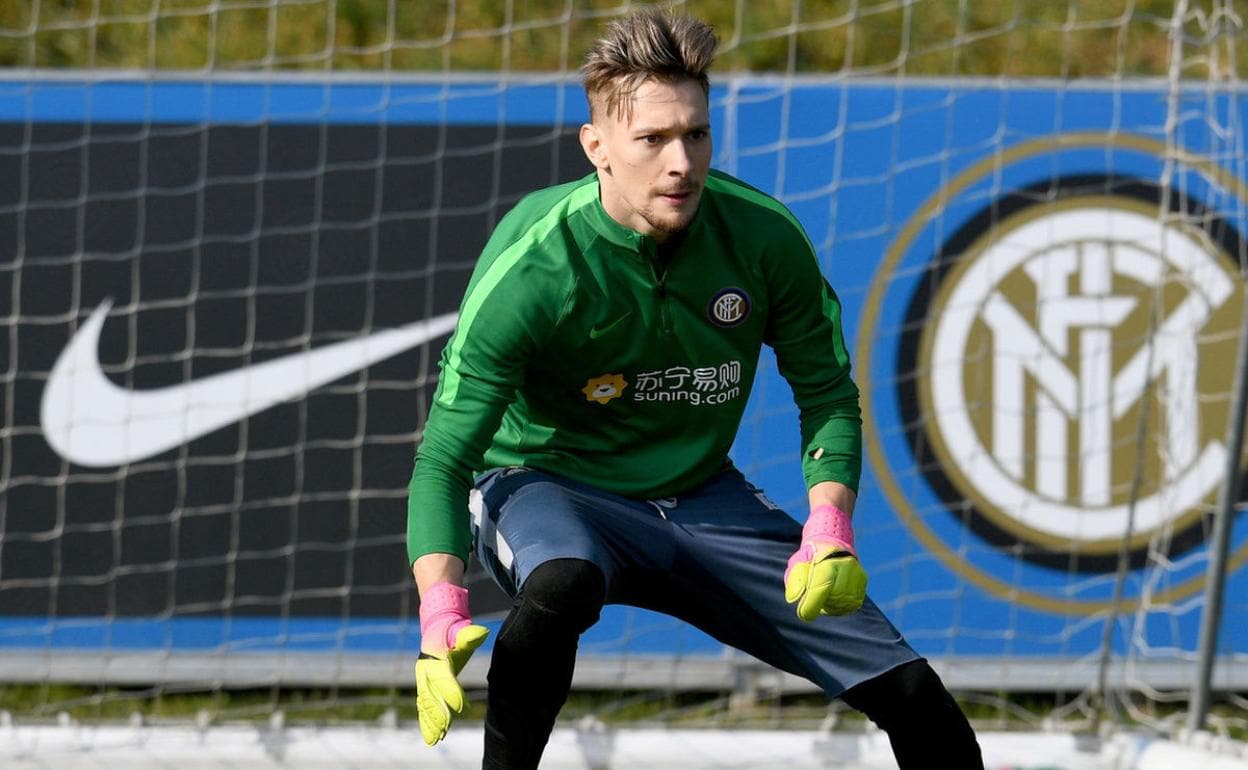 Radu, durante un entrenamiento en el ciudad deportiva del Inter.