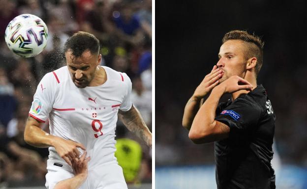 Haris Seferovic marca dos goles ante Francia en la Eurocopa