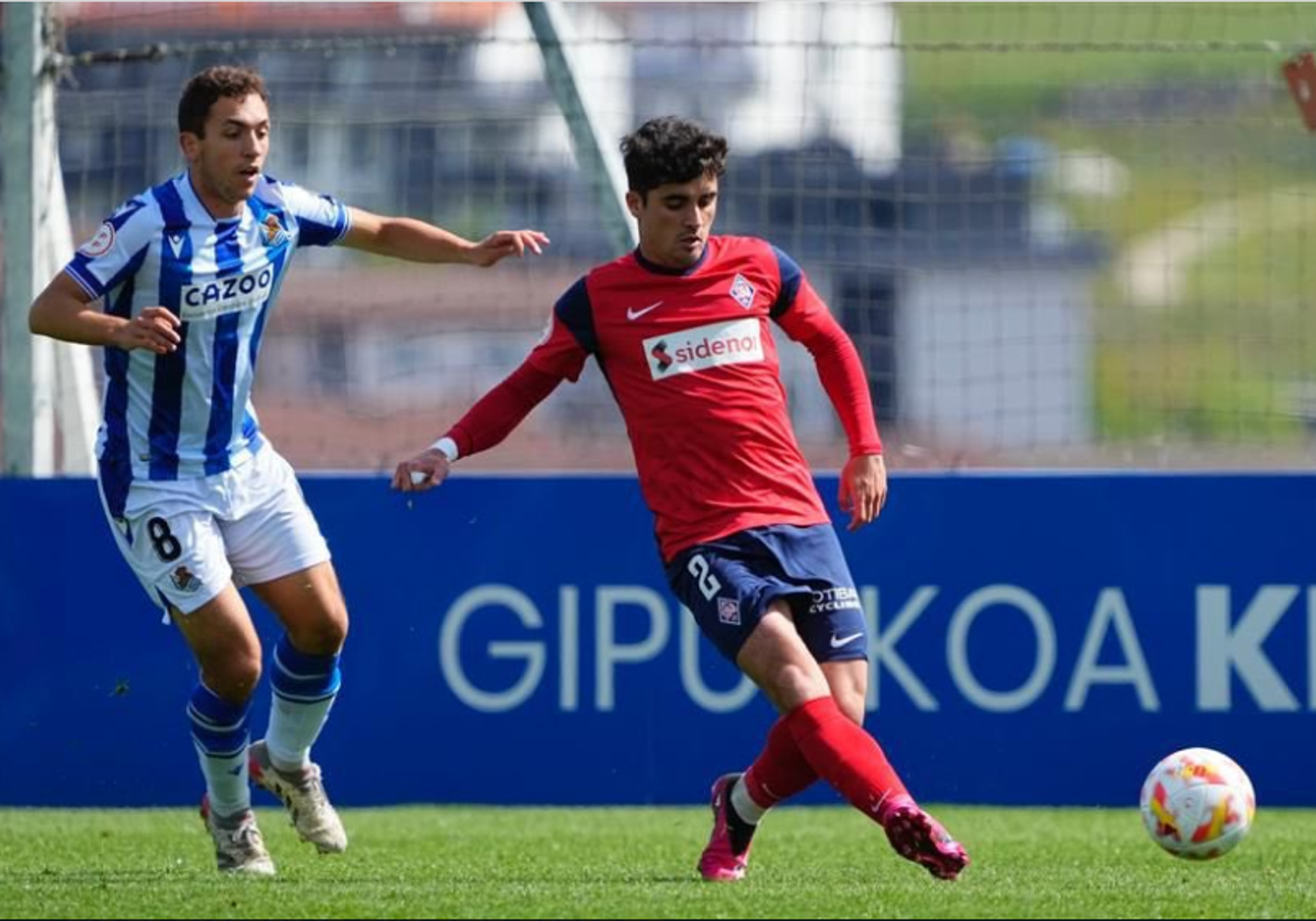 Un lance del partido de este mediodía en Zubieta.