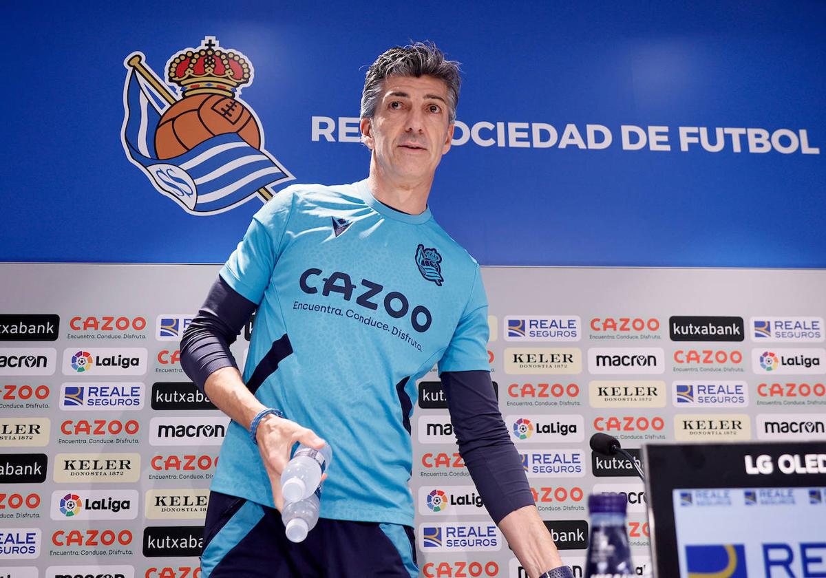 Imanol Alguacil en una rueda de prensa