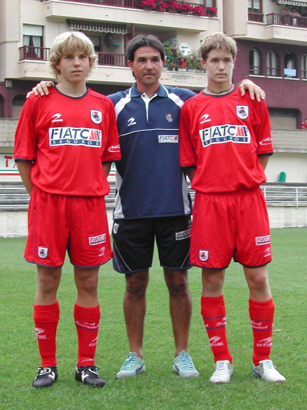 Asier Illarramendi, Luziano Iturrino yJoseba Beitia el 4 de septiembre de 2005 en San Miguel, día en el que vencieron por 2 a 0 al Burumendi.
