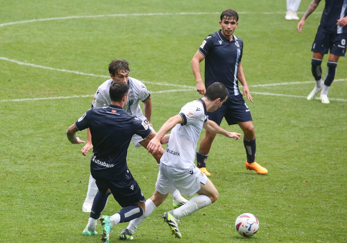 Partidillo de entrenamiento del pasado sábado en el Reale Arena.