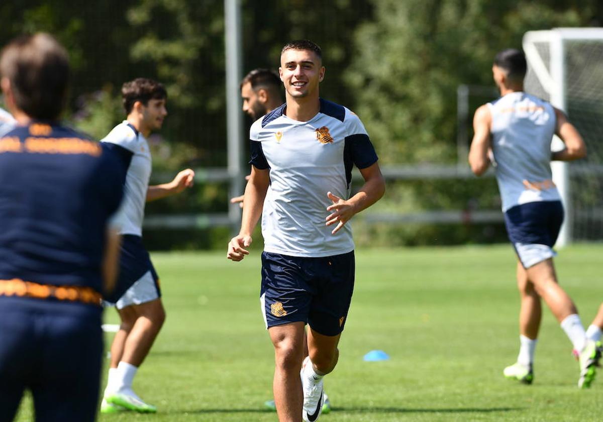 Jon Karrikaburu, en uno de sus últimos entrenamientos en Zubieta.