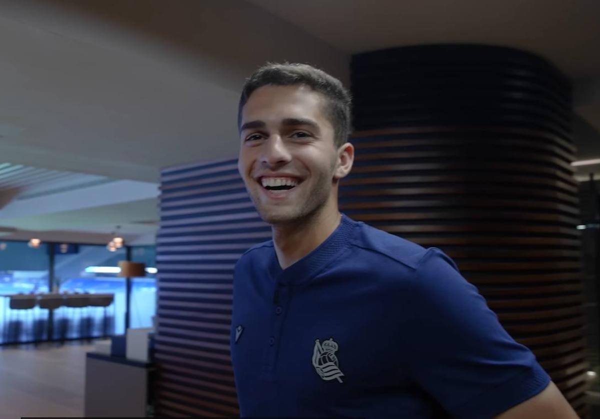 Zhakaryan, sonriente en su primera visita a Anoeta.